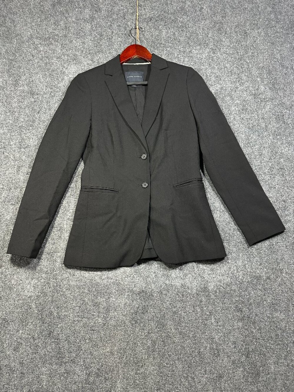 Banana Republic Blazer Womens 2 Jacket 2 Button Black Wool Stretch Notch Collar